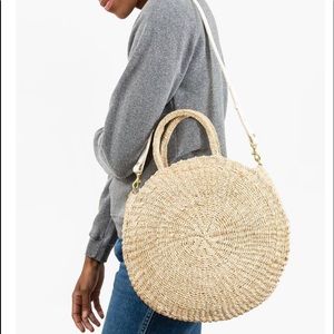 Clare V. “Alice” straw basket bag in size large